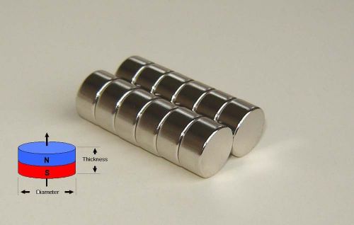 12 pcs of  1/2&#034;dia x 1/4&#034; thick neodymium (rare earth) disc magnets for sale