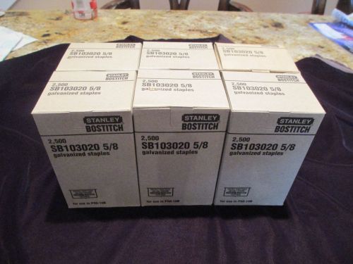 6 Boxes Bostitch Stanley Galvanized Staples 5/8  for P50 Stapler SB103020