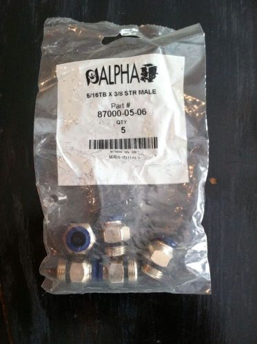 5pc alpha swift-fit*5/16&#034;t x3/8&#034;male connector 5upj8 /87000-05-06 push-toconnect for sale