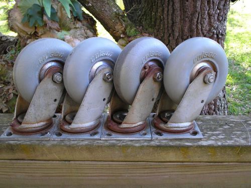 4 colson industrial  caster &amp; rubber wheels w/ bearings and zirk fittings for sale