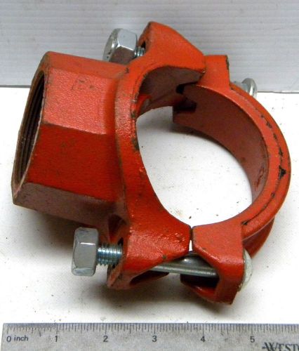 Victaulic 3&#034; x 2 npt mechanical saddle clamp t bolted outlet branch s/920n for sale
