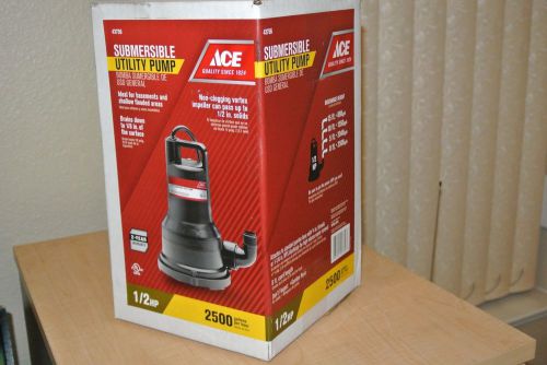 ACE 1/2HP SUBMERSIBLE UTILITY SUMP PUMP 2500 GPH 43756 NEW IN BOX