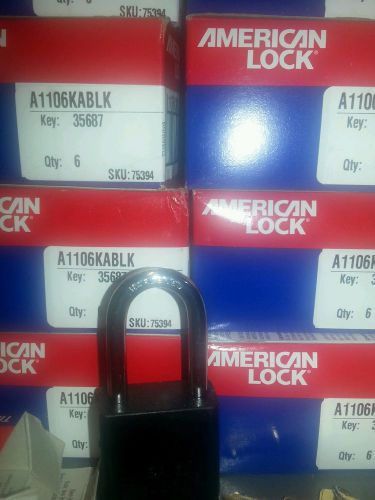 40 AMERICAN LOCK A1106KABLK Padlock, Alike Key , Aluminum, Black