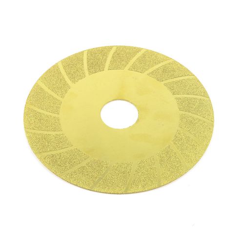 Gold tone 150# grit diamond coated glass polishing cutting disc 3.9&#034; dia for sale