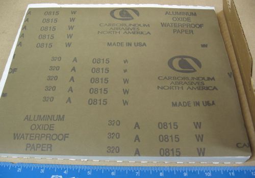 Package of 50 Aluminum Oxide Waterproof Paper 320x Sheets 9”x11”