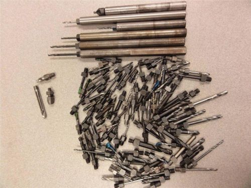 Asst 1/4-28 threaded drill bits, collet, 1/2&#034; diameter extension rods, aircraft