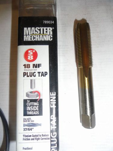 Master Mechanic 5/8-18 Titanium Coated Plug Tap, 789034