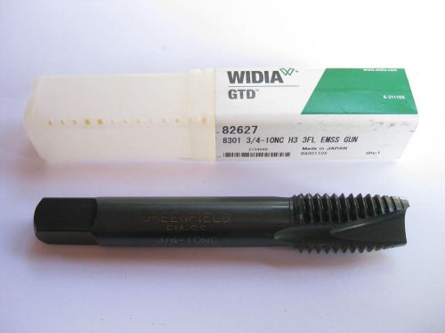 New greenfield widia gun tap 3/4-10 nc h3 3fl hss black oxide for sale