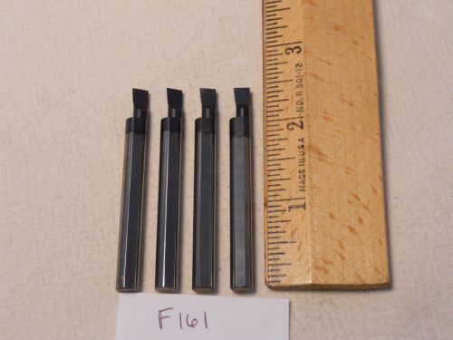 4 USED SOLID CARBIDE BORING BARS. 1/4&#034; SHANK. MICRO 100 STYLE. B-200400 (F161}