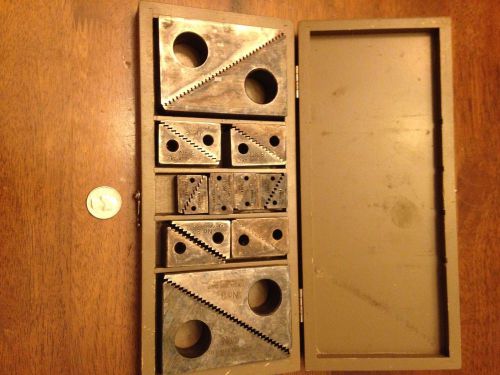 Vintage set of teitzmann machinist step blocks 20 pieces in original wood box for sale