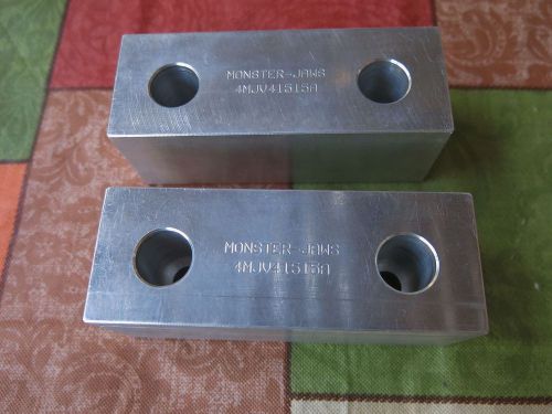 Monster Jaws 4 x 1.5 x 1.5&#034; Standard Aluminum Machinable Soft Jaws for 4&#034; Vises