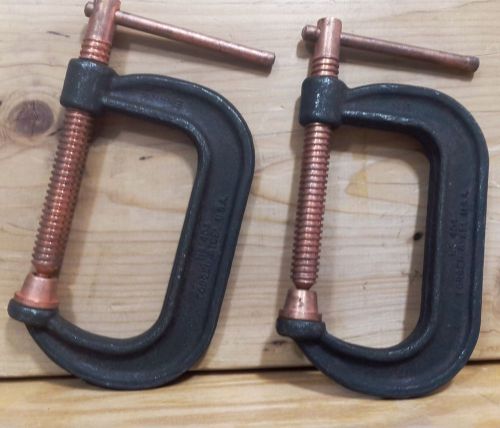 DIECRAFT Industrial C-Clamp SET 4&#034; AND 6&#034; Copper Plated USA