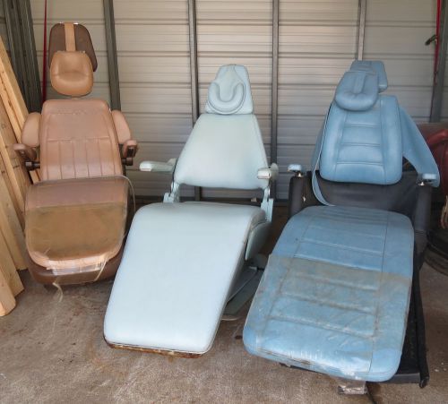 Lot of 3 Vintage Dental ( or Tattoo ) Chairs - Belmont Chair, Royal, &amp; ? - AS IS