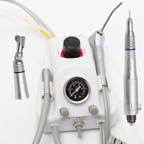 Portable dental air turbine unit work w/compressor + low speed handpiece kit for sale