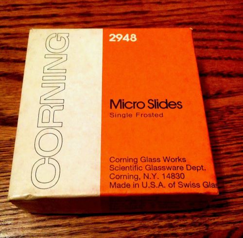Micro slides, Corning, #2948, single frosted, with box of about 70 cover glass&#039;