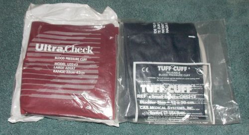 NEW CASMED 740 Lot of 2 BP Cuff SMALL ADULT &amp; ADULT LARGE TUFF CUFF ULTRA CHECK