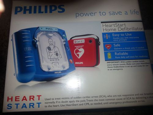 Philips heartstart home defibrillator w/training pads and carry case m5068a for sale