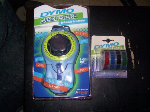 Dymo label buddy embossing labelmaker with 4 roll package &amp; instructions sealed for sale