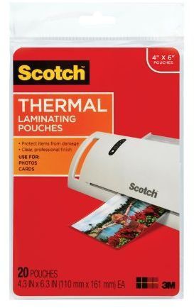Thermal Laminating Pouches 4.37 Inches X 6.36 Inches 20 Pouches