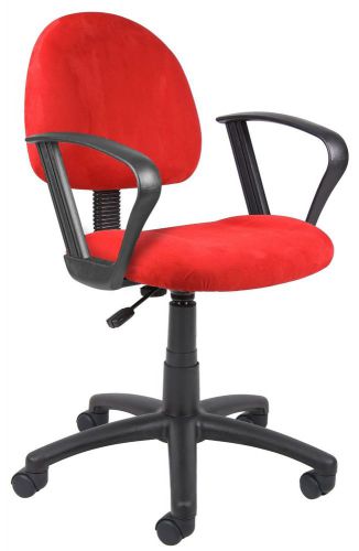 TMarketShop Red Chair Boss Microfiber Mesh Computer Office Task Chrome Base Arms