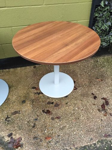 Walnut Finish Round Office Meeting Tables 15 In Stock 900mm Diameter ?75.00 Each