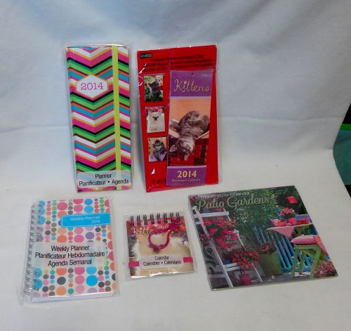 Mix Lot of 2014 Calendars-Planners-Kitten keychain &amp; Bookmark By Studio-18-5each