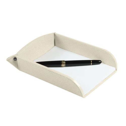 LUCRIN - Small A6 Paper holder - Granulated Cow Leather - Off-White