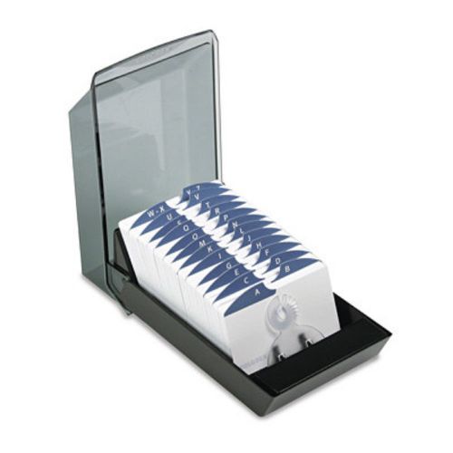 Rolodex Covered Tray Card File with A-Z Guides, Holds Five Hundred 2 1/4&#034; x 4&#034;