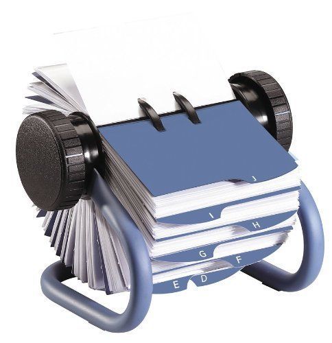 Rolodex Metal Rotary Business Card File, 200-Card Blue (63299)