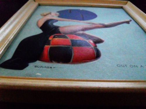 1940S ORIGINAL PIN UP GIRL LITHOGRAPH BY ELVGREN OUT ON A LIMB Pop Out Raised 3D