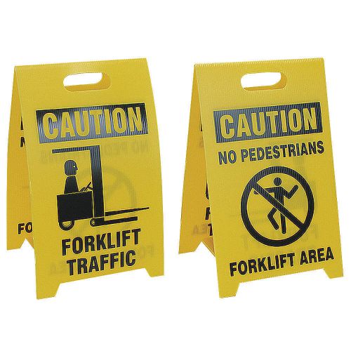 Flr Safety Sign, Caution Forklift Traffic REV-CFORK