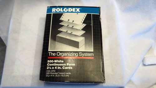 VNTG. BOX ROLODEX APPROX. 450 CONTINUOUS FORM 2 1/6 X 4 INCH CARDS BOX IS WORN