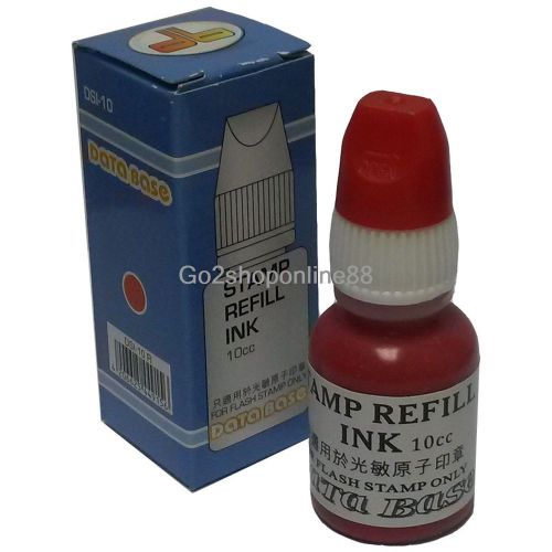 One Bottle 10ml Red Refill Ink for Data Base Self-Inking Rubber Stamp #DSI-10R