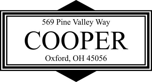 Personalized Custom &#034;Cooper&#034; Monogram Return Address Rubber Stamp 2000+ P-40