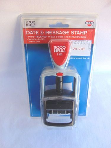 Cosco 2000 Plus Self-Inking Two-Color Type Size 1 1/2  DATE &amp; MESSAGE STAMP