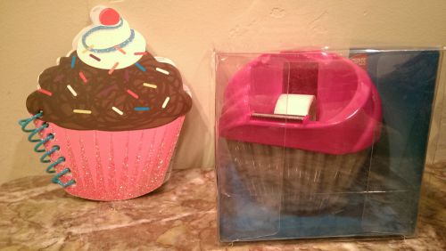 Staples Cupcake Refillable Tape Dispenser, 41733, with Cupcake Notepad