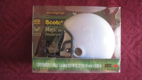 Scotch Tape  Magic Dispenser with tape White Helmet Style Great Gift Sports Fans