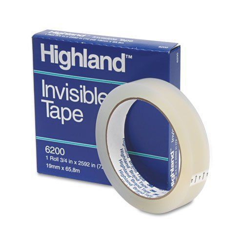 Highland Invisible Tape - 0.75&#034; Width X 72 Yd Length - 1&#034; Core - (6200342592)