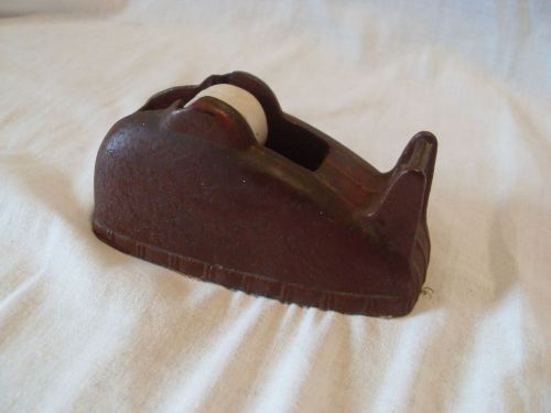 Vintage metal scotch tape dispenser art deco brown heavy over 4 lbs for sale