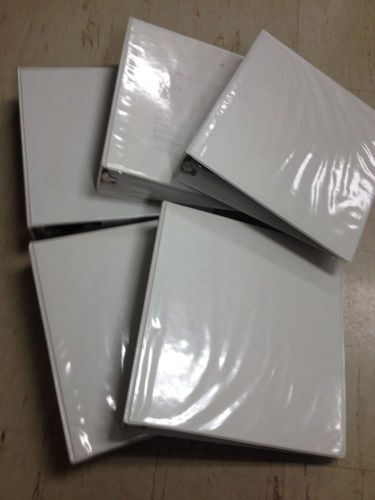 Used Lot of 5 white Binders 3-Ring Presentation 2 inch lot 5