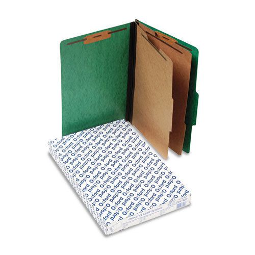 Pressguard classification folders, legal, 2 dividers/6 section, green, 10/box for sale