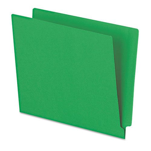 Reinforced end tab folders, two ply tab, letter, green, 100/box for sale