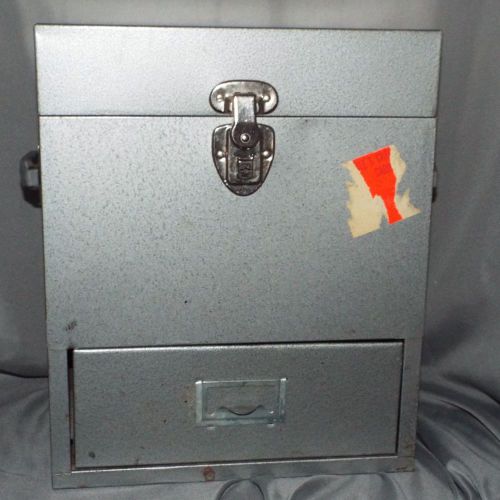 Galvanized Heavy Duty File And Check Cabinet heavyweight steel Vintage!