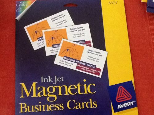 Avery 8374 Magnetic Business Cards 30 count - 10/sheet New in package 2&#034; x 3 1/2