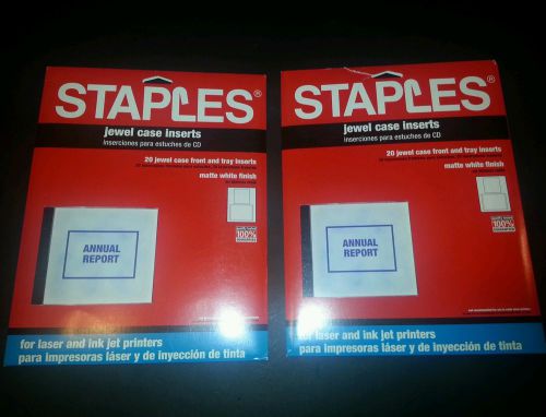Staples Jewel Case Front and Tray Inserts Matte White Finish Lot Of 2