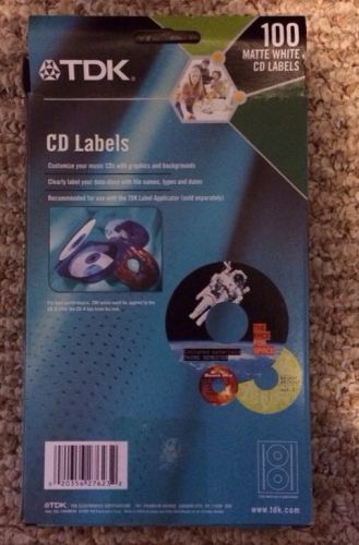 Partial Pack Of 92 TDK Print Your Own CD DVD Labels Matte White FREE SHIPPING
