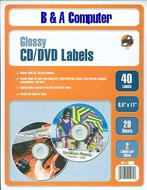 200 Pro Gloss CD/DVD Labels! Glossy Label! Neato Type!