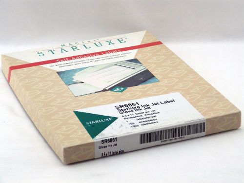 MACtac STARLUXE SR6861 InkJet Label GLOSS INK Self-Adhesive NEW IN BOX 8.5 x 11