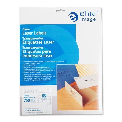 Elite Image Clear Address Laser Label - 1&#034; Width X 2.75&#034; Length - 750 (eli26021)