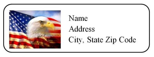 30 Personalized Return Address Labels US Flag Independence Day (us2)